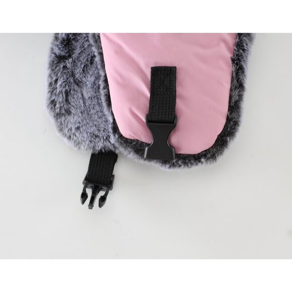 Men Pink Faux Fur Trapper Hat with Face Mask Winter Trooper Hunting Hat - Picture 9 of 9